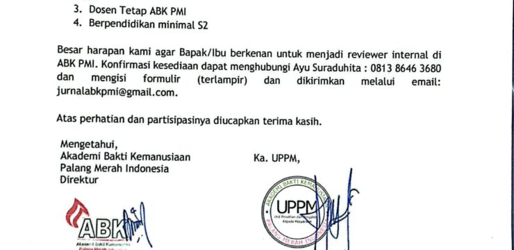 PENERIMAAN REVIEWER INTERNAL PENELITIAN DAN PENGABDIAN KEPADA MASYARAKAT TAHUN 2020