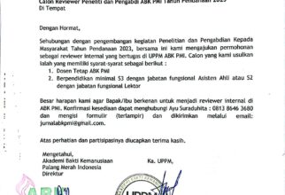 PENERIMAAN REVIEWER INTERNAL PENELITIAN DAN PENGABDIAN KEPADA MASYARAKAT TAHUN 2023